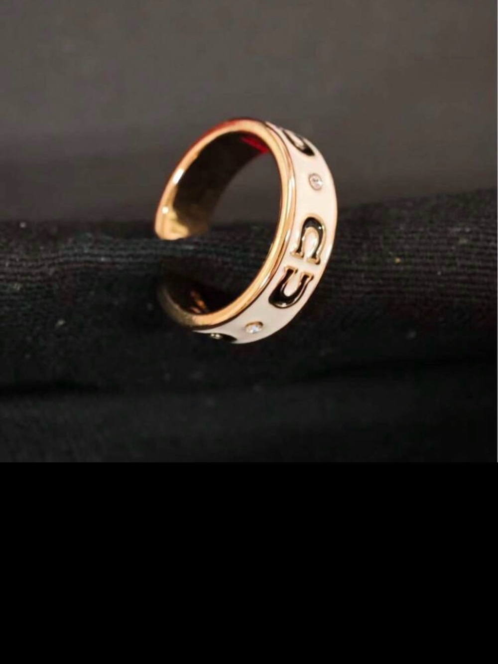 New Arrivals. Gold -Tone Enamel Open Band Ring with Crystal Accents